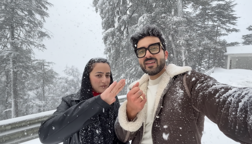 Jyotika and Rajat snow fall trip in shimla