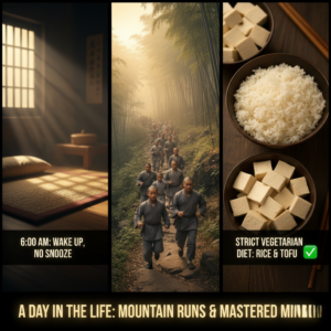 Strict vegetarian diet: Rice and tofu only—designed to maintain mental focus during brutal physical training