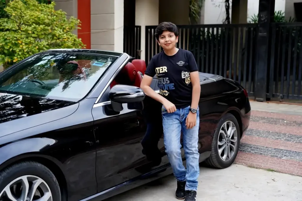 Aayu and Pihu Show kids with their Mercedes C300