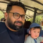 Mohit Manocha (Traveling Desi) with wife and son